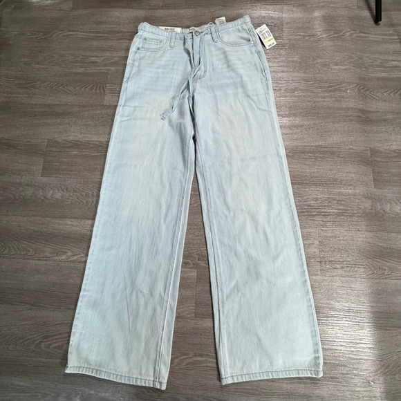Kensie Denim - Kensie Easy Breezy Denim High Rise Wide Leg Jeans Saltwater Light Wash 4/27 NEW